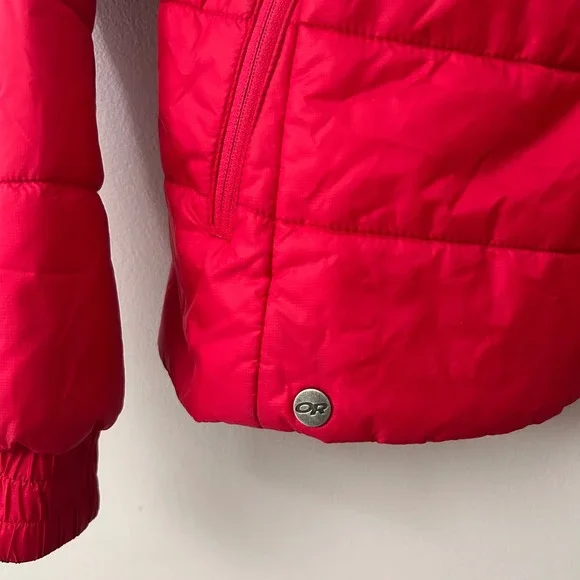 Outdoor Research Jacket Womens M Red Breva Quilted Hooded Primaloft Puffer - Picture 4 of 12